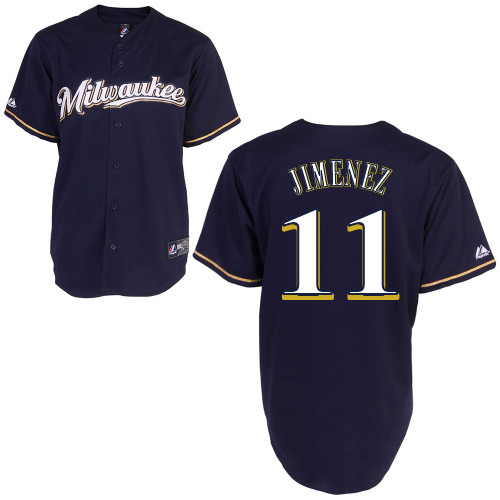 Luis Jimenez #11 mlb Jersey-Milwaukee Brewers Women's Authentic 2014 Blue Cool Base BP Baseball Jersey